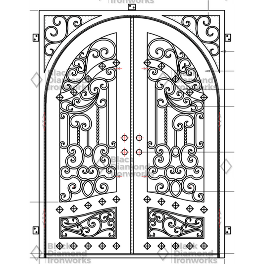 Pre-Order Aspen-Wrought Iron Doors-Black Diamond Iron Doors