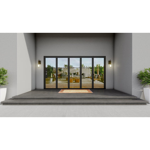 Pre-Order Light 3 - 5 Panel Bi-Fold Door-Steel Bi-Fold Doors-Black Diamond Iron Doors