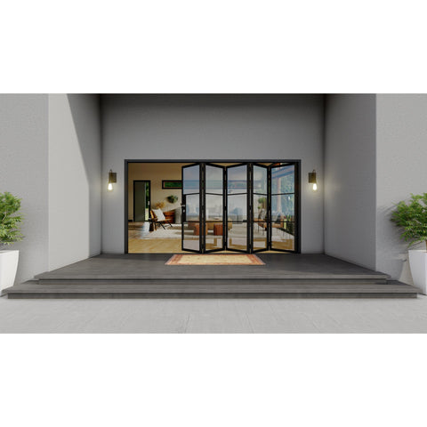 Pre-Order Light 3 - 5 Panel Bi-Fold Door-Steel Bi-Fold Doors-Black Diamond Iron Doors