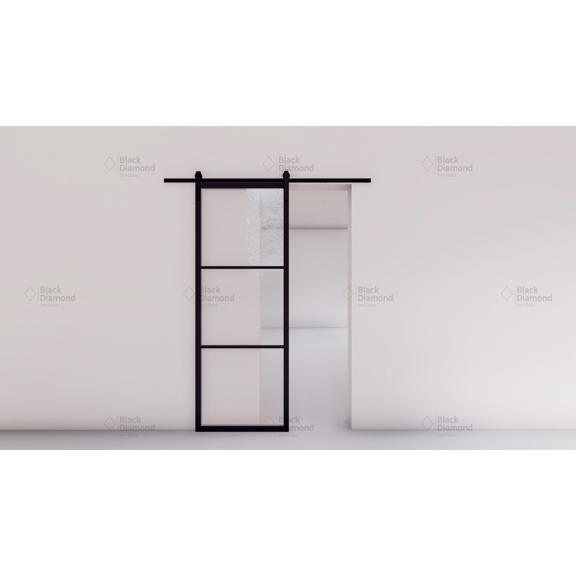 Pre-Order Light 3 Interior Single Barn Door-Steel Barn Doors-Black Diamond Iron Doors