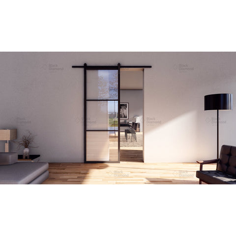 Pre-Order Light 3 Interior Single Barn Door-Steel Barn Doors-Black Diamond Iron Doors