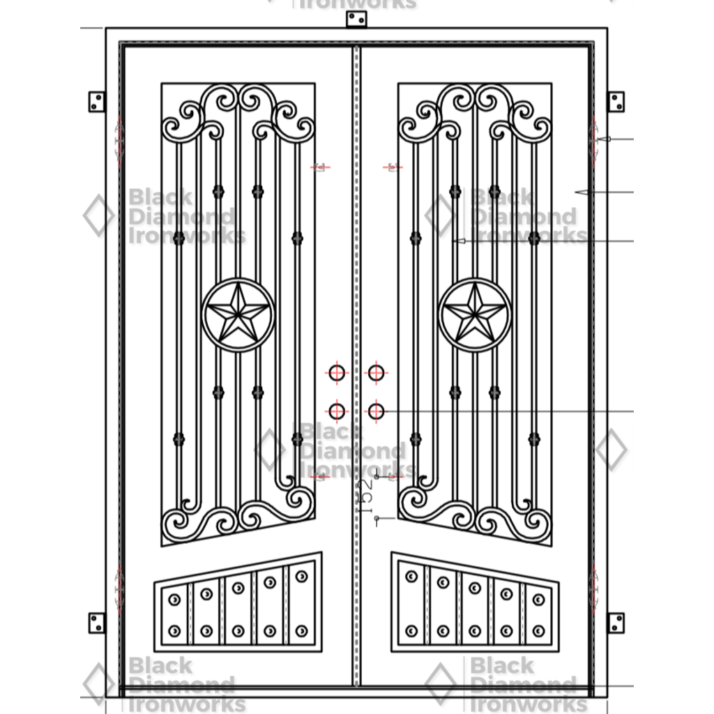 Pre-Order Taos-Wrought Iron Doors-Black Diamond Iron Doors