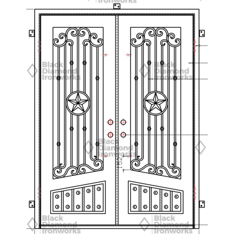 Pre-Order Taos-Wrought Iron Doors-Black Diamond Iron Doors