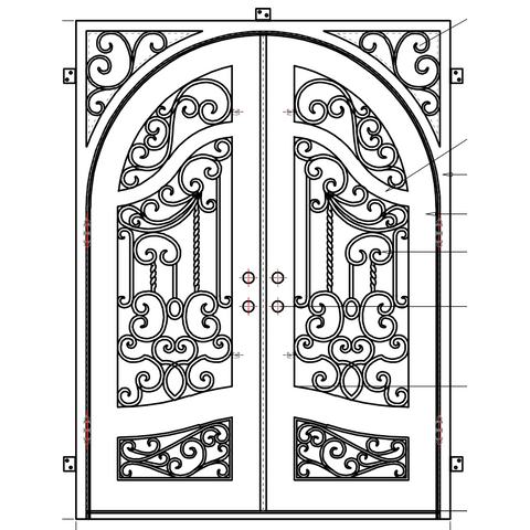 Aspen 2 - Square-Arch-Iron Doors-Black Diamond Iron Doors