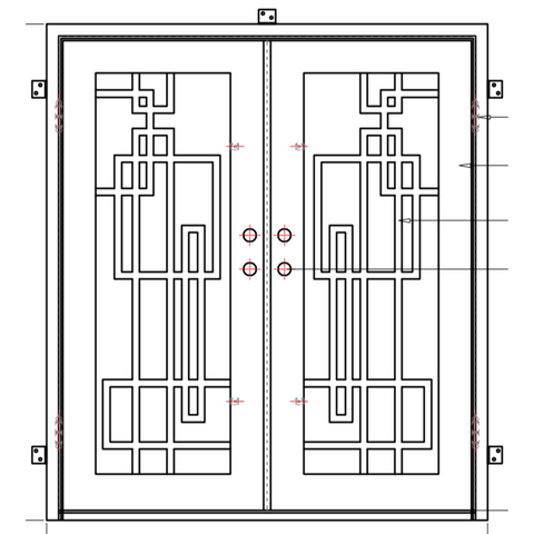 Pre-Order Berlin Double-Wrought Iron Doors-Black Diamond Iron Doors