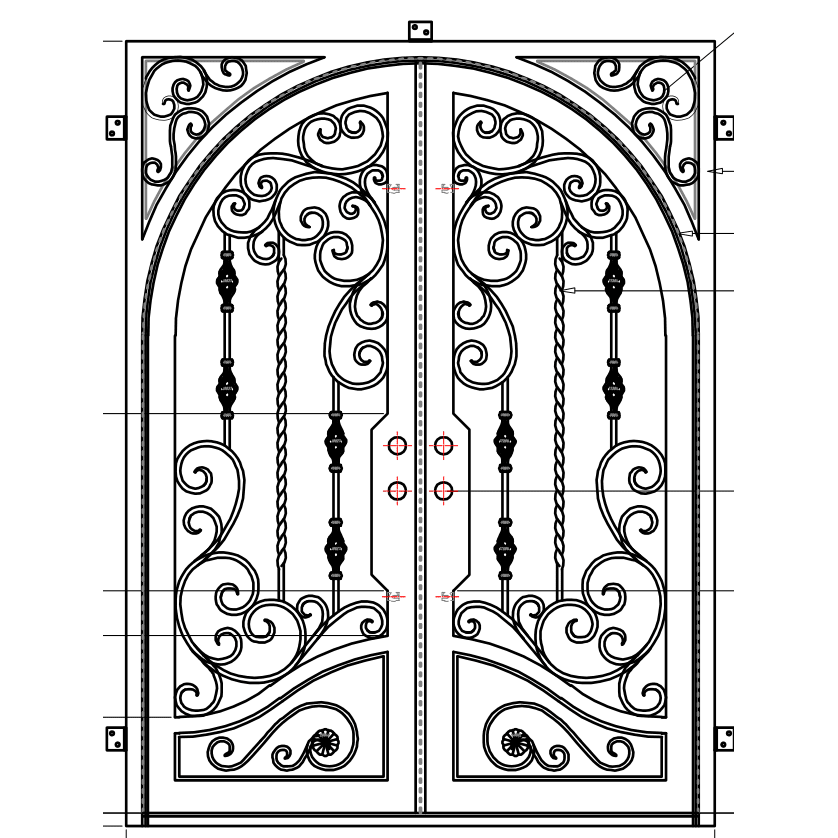 Big Sky 2 - Square-Arch (Arriving 6/1/23)-Wrought Iron Doors-Black Diamond Iron Doors