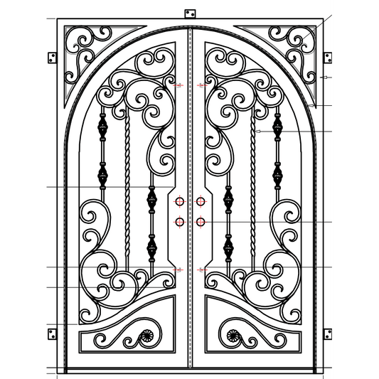 Big Sky 2 - Square-Arch (Arriving 6/1/23)-Wrought Iron Doors-Black Diamond Iron Doors