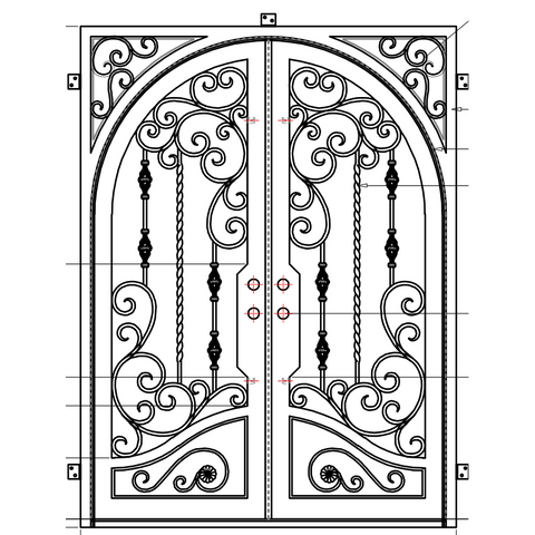 Big Sky 2 - Square-Arch (Arriving 6/1/23)-Wrought Iron Doors-Black Diamond Iron Doors