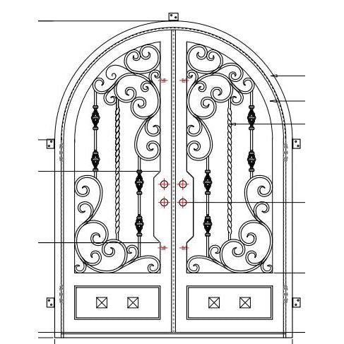 Pre-Order Big Sky-Wrought Iron Doors-Black Diamond Iron Doors