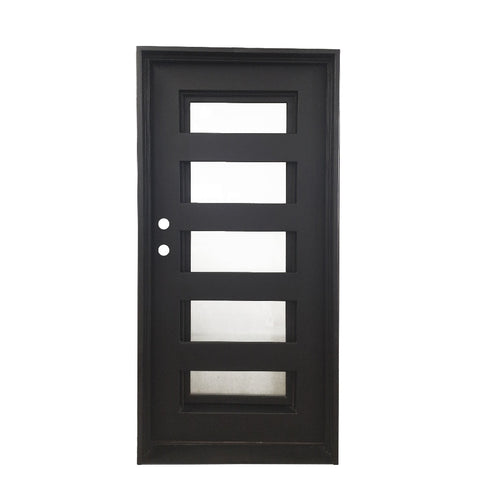 Pre-Order Chicago 5 Single-Wrought Iron Doors-Black Diamond Iron Doors