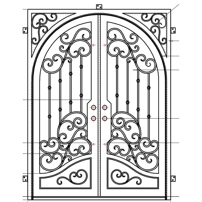 Dallas - Square-Arch (Arriving 6/1/23)-Wrought Iron Doors-Black Diamond Iron Doors