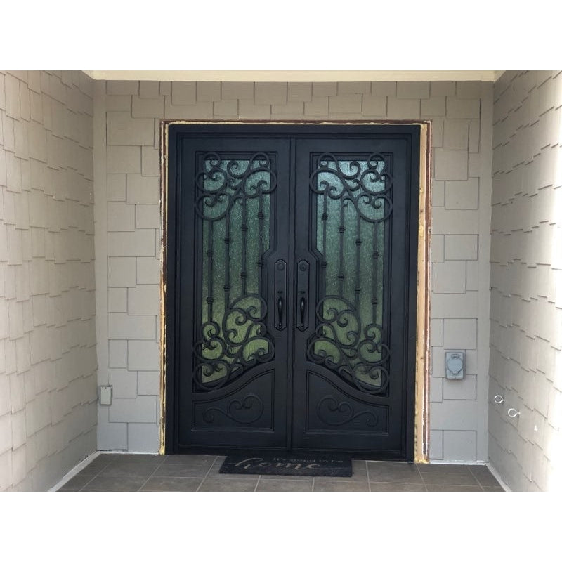 Pre-Order Dallas Double-Wrought Iron Doors-Black Diamond Iron Doors