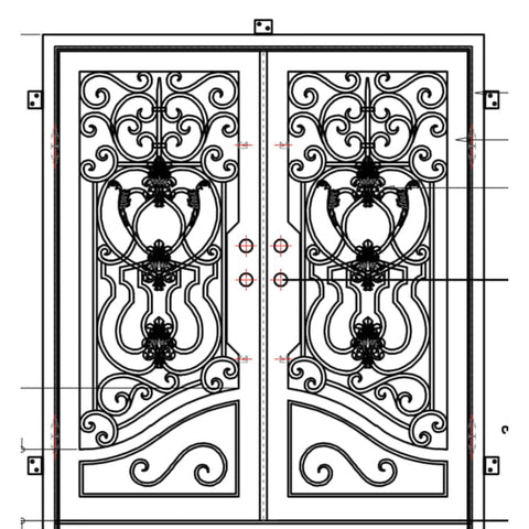 Pre-Order Denver-Wrought Iron Doors-Black Diamond Iron Doors