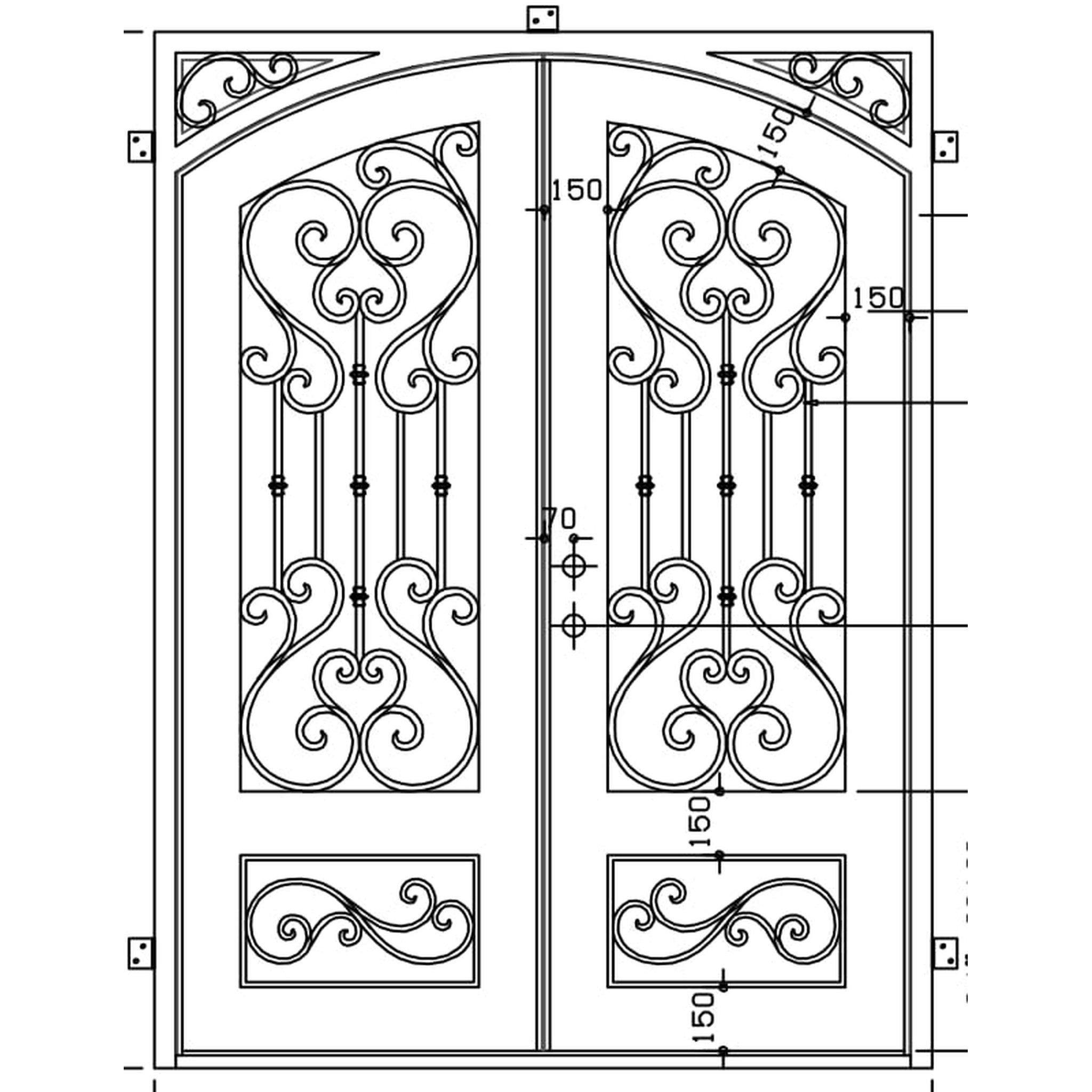 Pre-Order Florence-Wrought Iron Doors-Black Diamond Iron Doors