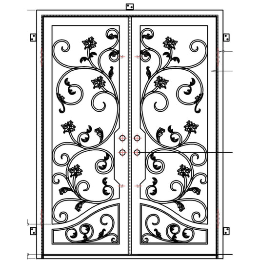 Pre-Order Houston-Wrought Iron Doors-Black Diamond Iron Doors