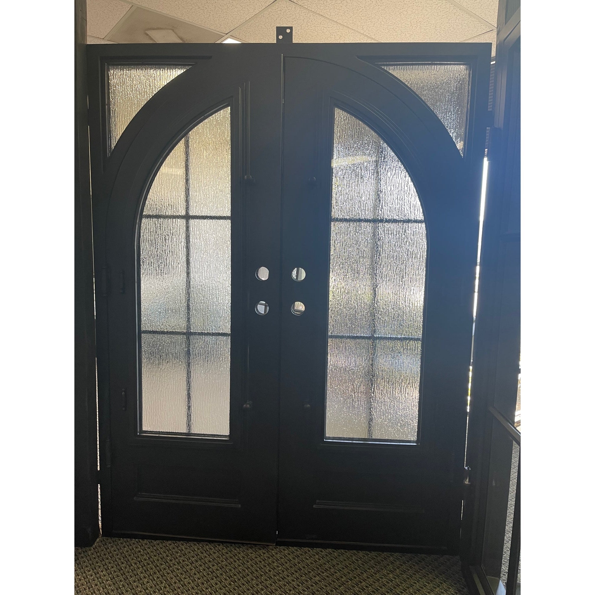 Telluride - Square-Arch Double-Wrought Iron Doors-Black Diamond Iron Doors