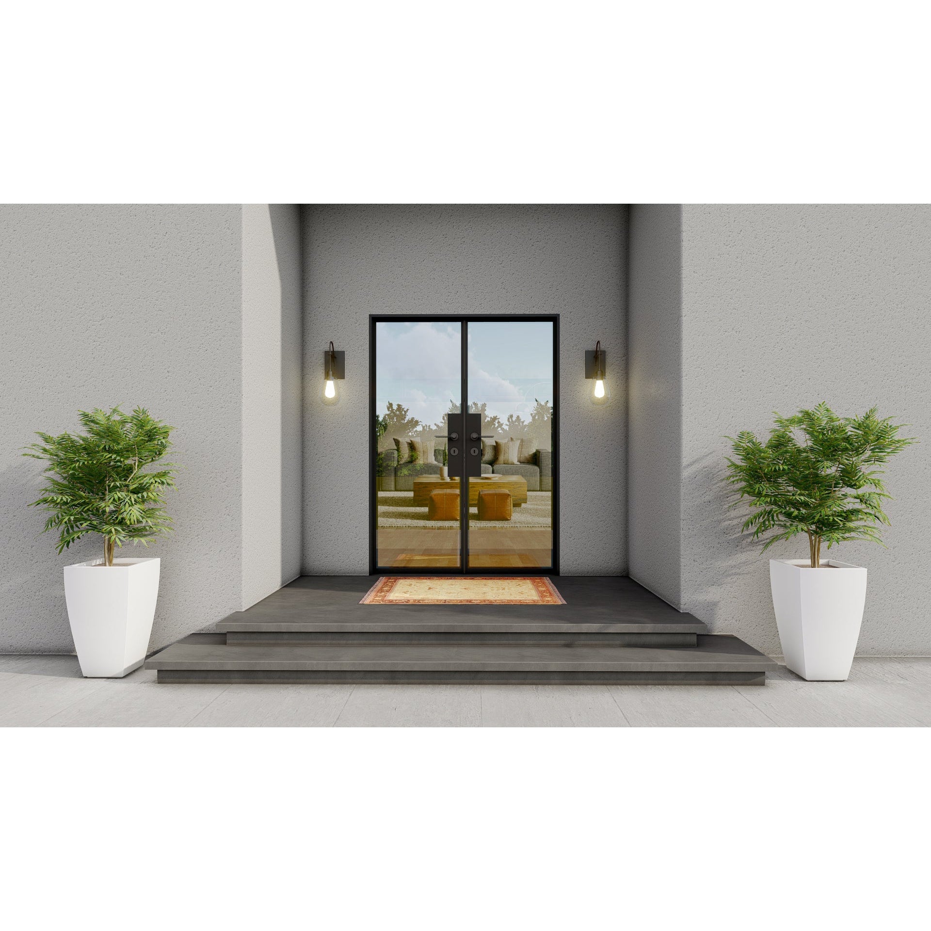 Pre-Order Light 1 - Double-Steel French Doors-Black Diamond Iron Doors