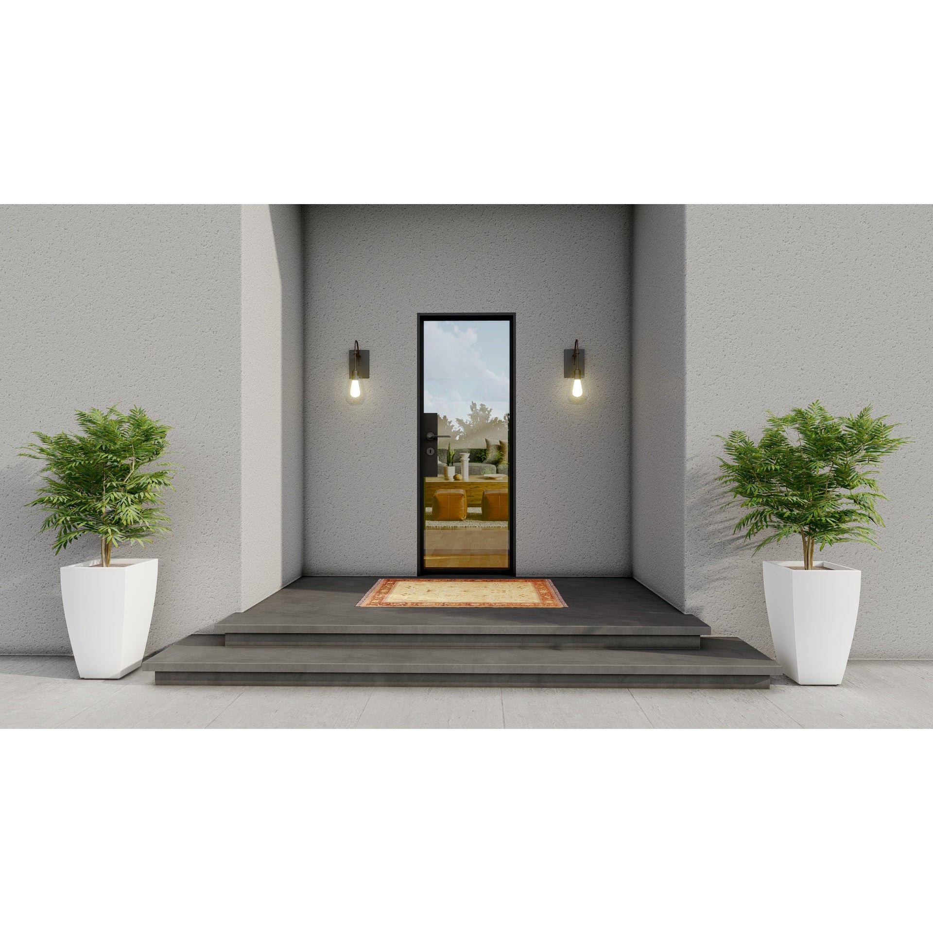 Pre-Order Light 1 - Single-Steel French Doors-Black Diamond Iron Doors