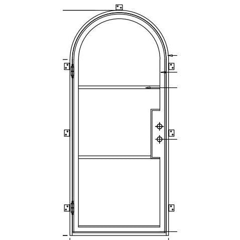 Pre-Order Light 3 - Single (Thermally Broken)-Thermally Broken Doors-Black Diamond Iron Doors