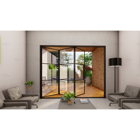 Pre-Order Light 3S - Bi-Fold (Cold Rolled Steel)-Steel Bi-Fold Doors-Black Diamond Iron Doors