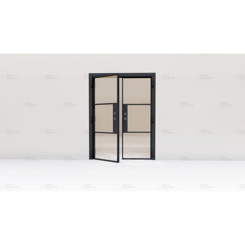 Light 3S - Double (Cold Rolled Steel)-Slim Cold Rolled Steel Doors-Black Diamond Iron Doors