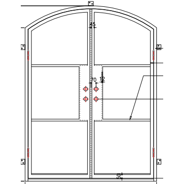 Light 3 Eyebrow - Double (Arriving 6/1/23)-Steel French Doors-Black Diamond Iron Doors