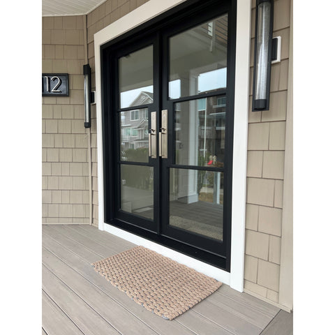 Light 3 - Double-Steel French Doors-Black Diamond Iron Doors