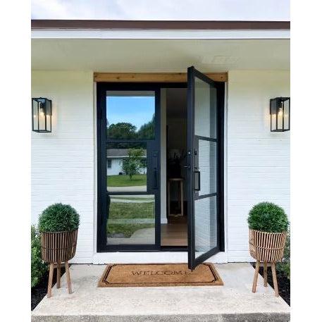 Light 3 - Double-Steel French Doors-Black Diamond Iron Doors