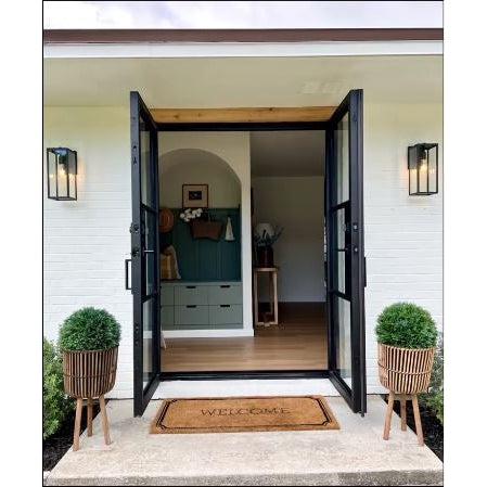 Light 3 - Double-Steel French Doors-Black Diamond Iron Doors