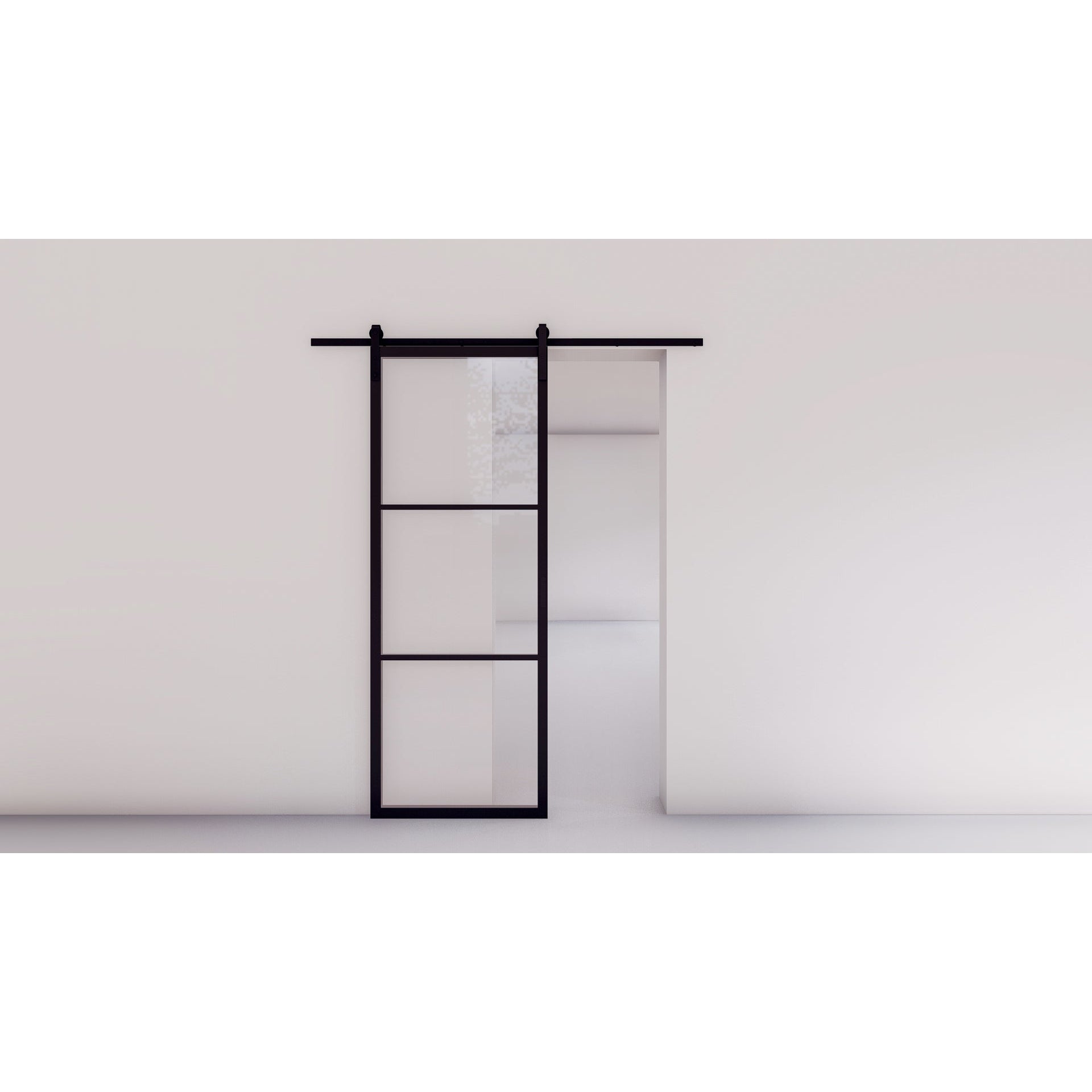 Light 3 Barn Door - Single-Steel Barn Doors-Black Diamond Iron Doors