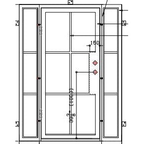 Pre-Order Light 6 - Single w/ Sidelights (Thermally Broken)-Thermally Broken Doors-Black Diamond Iron Doors