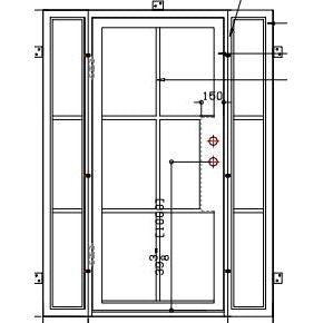 Pre-Order Light 6 - Single w/ Sidelights-Steel French Doors-Black Diamond Iron Doors