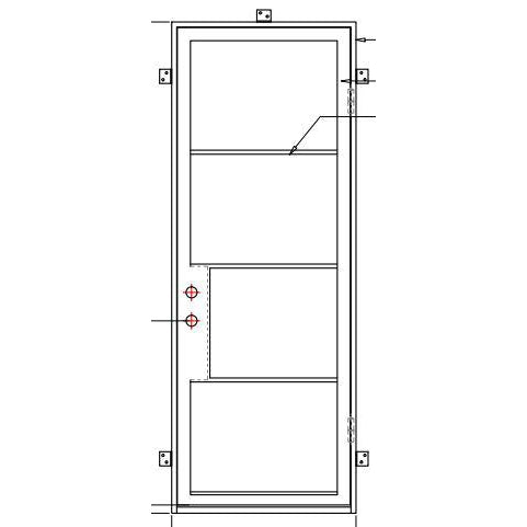 Pre-Order Light 4 - Single (Thermally Broken)-Thermally Broken Doors-Black Diamond Iron Doors