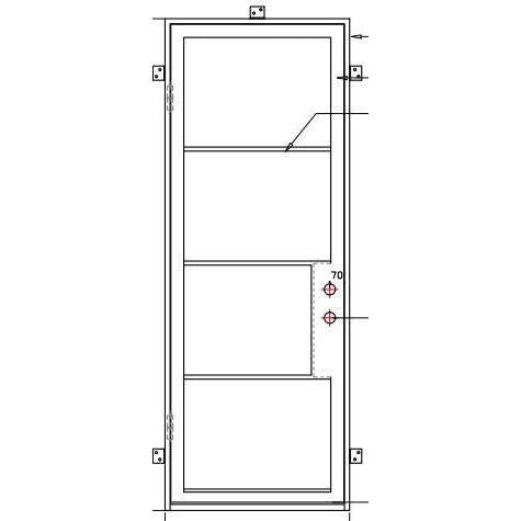 Pre-Order Light 4 - Single (Thermally Broken)-Thermally Broken Doors-Black Diamond Iron Doors