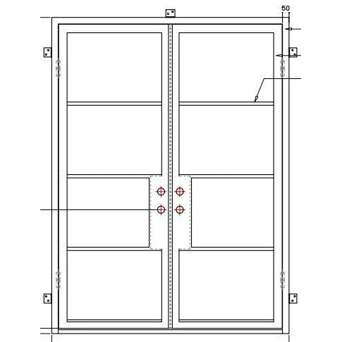 Pre-Order Light 4 - Double (Thermally Broken)-Thermally Broken Doors-Black Diamond Iron Doors