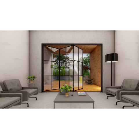 Pre-Order Light 6S - Bi-Fold (Cold Rolled Steel)-Steel Bi-Fold Doors-Black Diamond Iron Doors