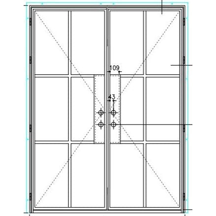 Pre-Order Light 6S Interior Double (No Threshold) (Cold Rolled Steel)-Slim Cold Rolled Steel Doors-Black Diamond Iron Doors