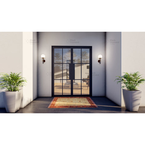 Pre-Order Light 6 - Double-Steel French Doors-Black Diamond Iron Doors