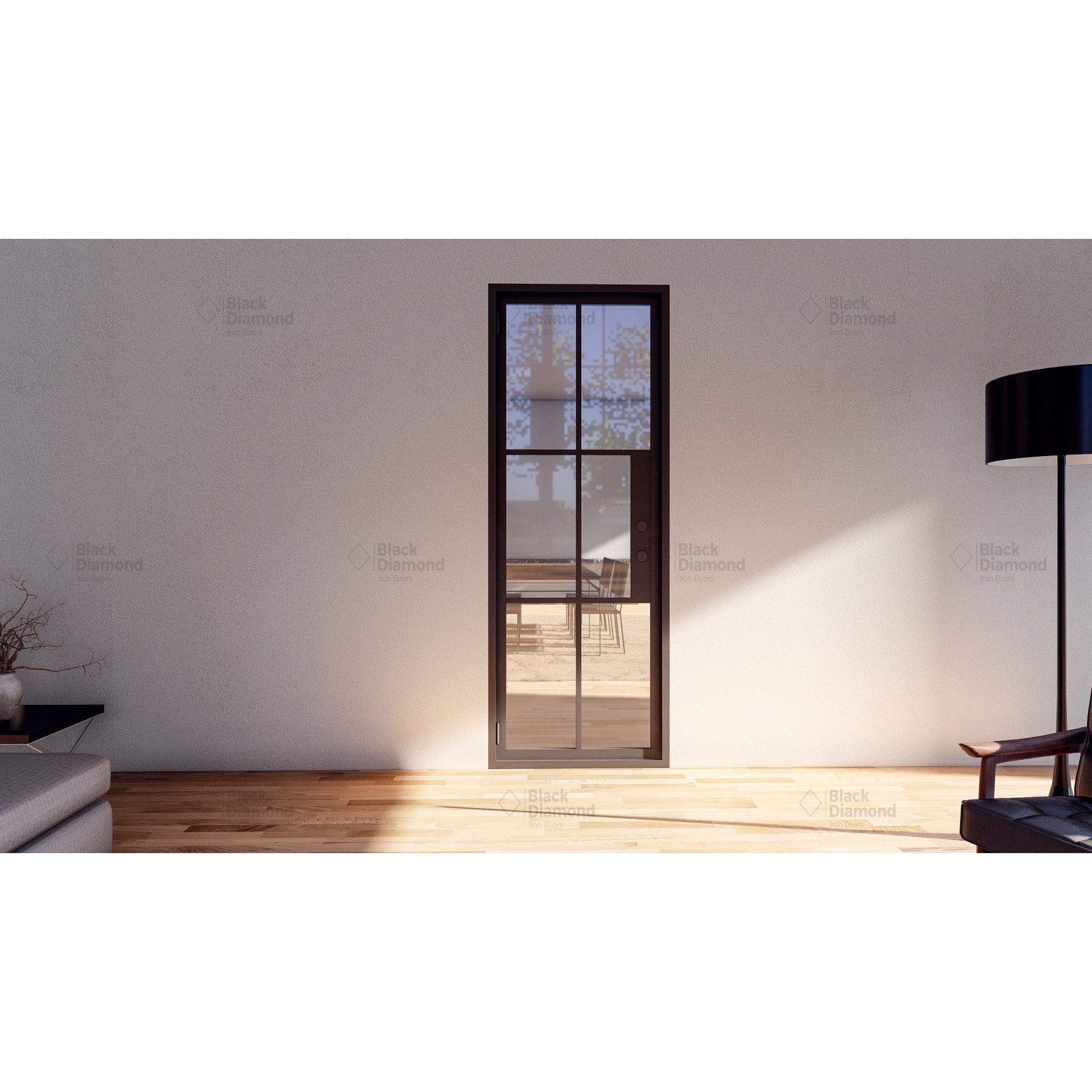 Pre-Order Light 6 - Single-Steel French Doors-Black Diamond Iron Doors