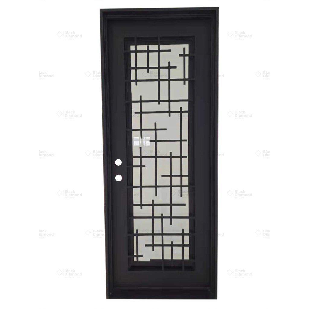 Milan Single-Wrought Iron Doors-Black Diamond Iron Doors