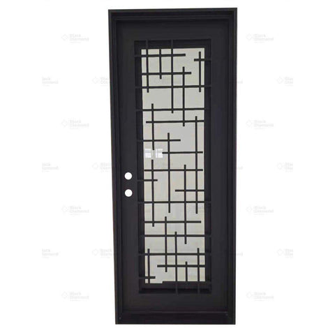 Milan Single-Wrought Iron Doors-Black Diamond Iron Doors