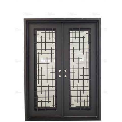 Milan Double-Wrought Iron Doors-Black Diamond Iron Doors