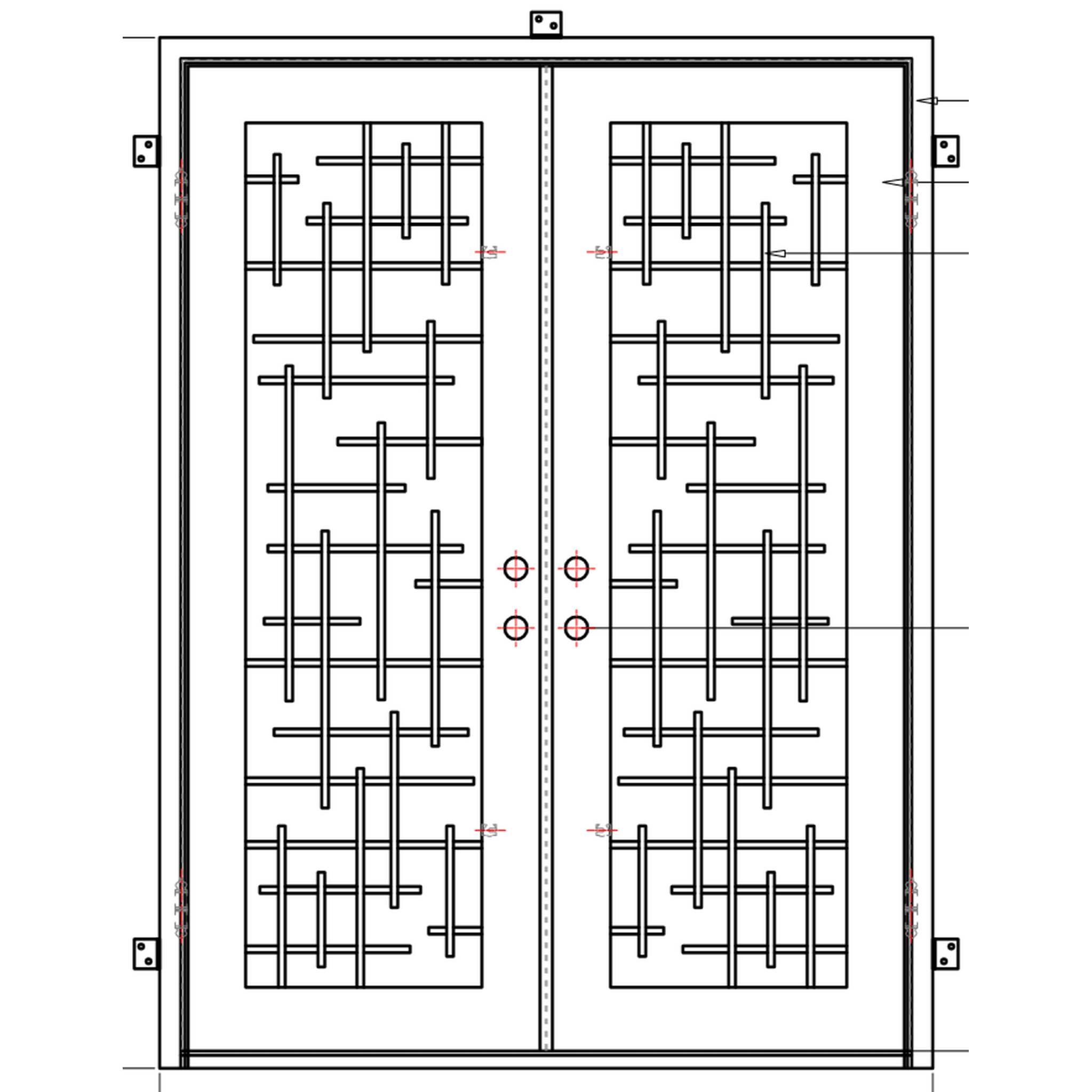 Milan Double-Wrought Iron Doors-Black Diamond Iron Doors