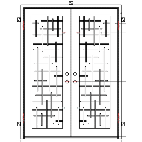 Milan Double-Wrought Iron Doors-Black Diamond Iron Doors