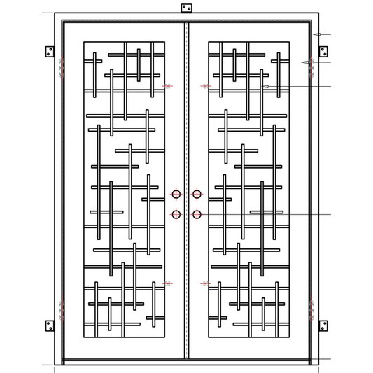 Pre-Order Milan Double (Thermally Broken)-Thermally Broken Doors-Black Diamond Iron Doors