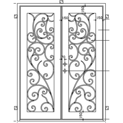 Pre-Order New Orleans-Wrought Iron Doors-Black Diamond Iron Doors