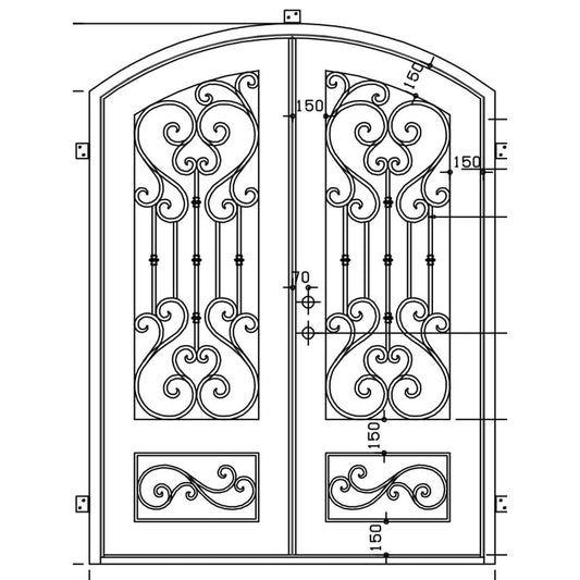 Pre-Order Florence-Wrought Iron Doors-Black Diamond Iron Doors