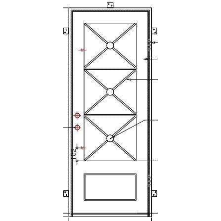 Snowflower Single-Wrought Iron Doors-Black Diamond Iron Doors