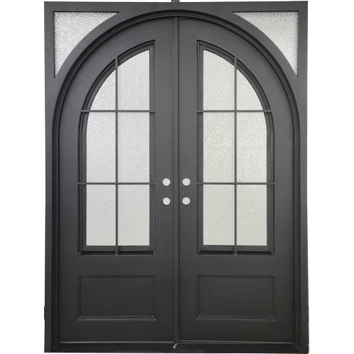 Telluride - Square-Arch Double-Wrought Iron Doors-Black Diamond Iron Doors