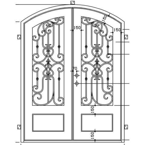 Pre-Order Verana-Wrought Iron Doors-Black Diamond Iron Doors